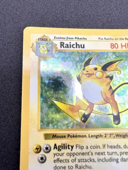 Pokemon TCG Raichu Base Set Holo Shadowless 14/102 Vintage WOTC - LP - Image 5