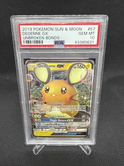 2019 Pokemon Dedenne GX Unbroken Bonds PSA 10 #57 Sun And Moon - Image 1