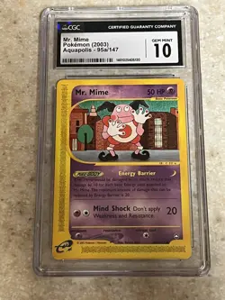 2003 Mr. Mime CGC Gem Mint 10 95a/147 Aquapolis Pokemon Card - Image 1