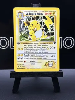 1st Edition Lt. Surge's Raichu 11/132 Gym Challenge 2000 Holo Rare WOTC Pokemon - Image 2