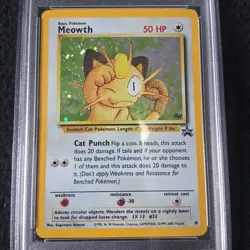 2000 Pokemon Black Star Promo Meowth Holo PSA 4 - Image 3