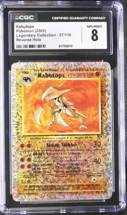 CGC 8 Kabutops 2002 Legendary Collection 27/110 Reverse Holo Pokemon Card - Image 1