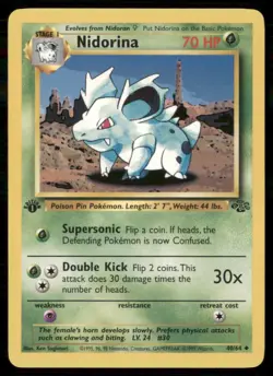 1999 1st Edition Jungle Pokemon Nidorina Stage 1/Uncommon #40 - Image 1