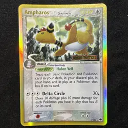 2006 Pokemon Ampharos 1/101 EX Dragon Frontiers Delta Species Rare LP Holo - Image 1