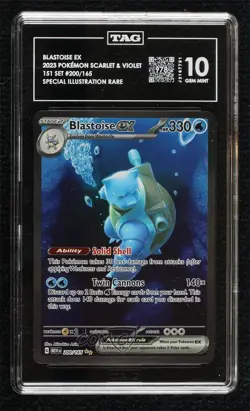 Blastoise ex Special Illustration Rare Pokemon Scarlet & Violet 151 MEW TAG 10 - Image 1