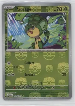 Pansage Master Ball Foil Pokemon Black Bolt BLK #004 - Image 1