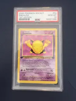 2000 Pokemon Rocket Drowzee #54 Graded PSA 10 GEM MINT - Image 1