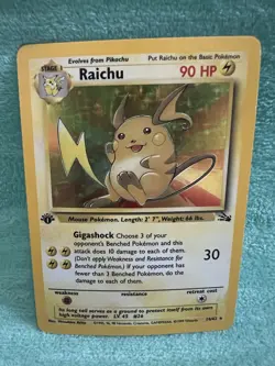 Raichu Holo 1st Ed. Pokemon Fossil #14 1999 - Image 2