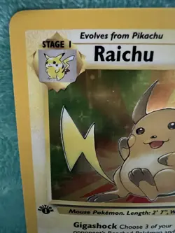 Raichu Holo 1st Ed. Pokemon Fossil #14 1999 - Image 3
