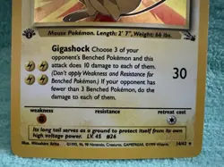 Raichu Holo 1st Ed. Pokemon Fossil #14 1999 - Image 5