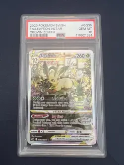 2023 Pokemon SWSH Crown Zenith #GG35 FA Leafeon VSTAR PSA 10 GEM MINT - Image 1