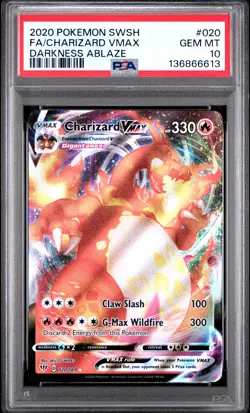 2020 POKEMON SWORD & SHIELD DARKNESS ABLAZE #020 FULL ART/CHARIZARD VMAX PSA 10 - Image 1