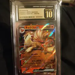 333692 2023 Pokemon Scarlet & Violet SV2a Japanese 038/165 Ninetales ex CGC 10 - Image 1