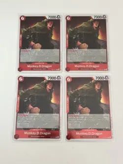 Monkey.D.Dragon OP13-017 Carrying On His Will 4 Foil Card Play Set Lot One Piece - Image 1