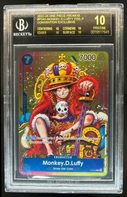 2024 One Piece Convention Promo Monkey D Luffy Foil #P-043 BGS 10 Black Label - Image 1