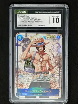 2025 ONE PIECE OP13-CARRYING ON HIS WILL ALTERNATE ART PORTGAS D. ACE JAPANESE - Image 1