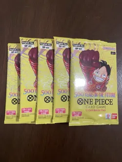 One Piece 500 Years In The Future OP-07 Five 5 Booster Packs Lot English - Image 1