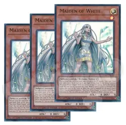 Yugioh - Maiden of White x 3 - Limited Edition Ultra Rare NM - Free Holo Card - Image 1