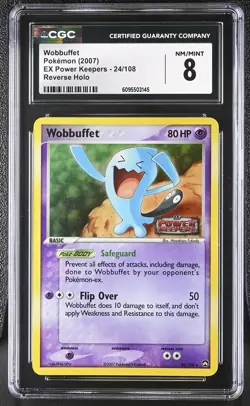 CGC 8 Wobbuffet 24/108 Reverse Holo EX Power Keepers Pokemon Card - Image 1