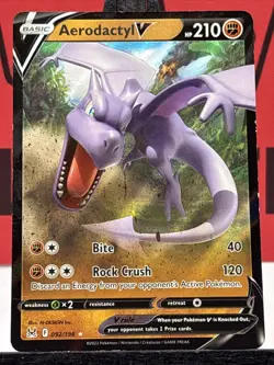 Aerodactyl V 092/196 Sword & Shield Lost Origin Pokemon Card Ultra Rare LP - Image 3