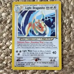 Pokemon TCG Light Dragonite 14/105 Holo Pokemon Card Neo Destiny English - Image 3