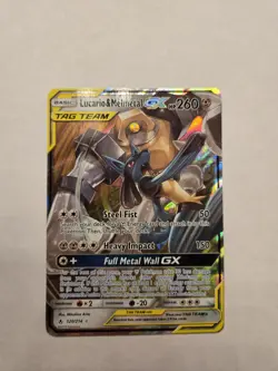 Pokemon Lucario & Melmetal GX 120/214 SM-Unbroken Bonds Ultra Rare Holo Card - Image 1
