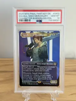 Squall, SeeD Mercenary - #402 Borderless FOIL - MTG Final Fantasy (FIN) - PSA 10 - Image 1