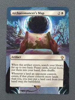 Archaeomancer's Map MTG Final Fantasy Commander Hand Painted Altered Art Tentz - Image 1