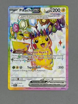 Pokemon TCG Surging Sparks Pikachu EX 219/191 Full Art Ultra Rare NM Pack Fresh - Image 3