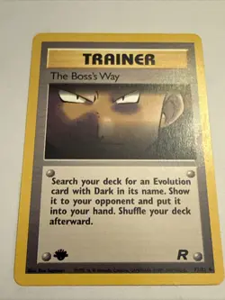 ERROR SMUDGE STAMP Boss’s Way- Team Rocket 1st Edition Misprint LP Pokemon WOTC - Image 1