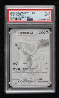 Black White Rare - Reshiram ex Pokemon Flare WHT PSA 9 MINT - Image 1