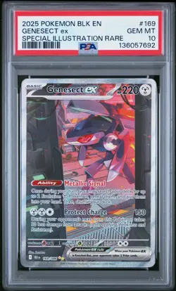 POKEMON 2025 GENESECT ex BLK EN-BLACK BOLT #169 PSA 10 - Image 1