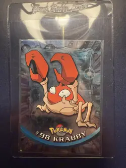 1999 Topps Pokemon TV Animation Series 2 Foil #98 Krabby Blue Label - Image 1