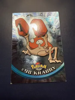 1999 Topps Pokemon TV Animation Series 2 Foil #98 Krabby Blue Label - Image 3