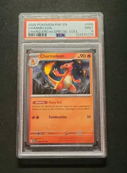 2025 Pokemon PAF Charmeleon #008 PSA 9 Charizard ex special 008/091 cosmos foil - Image 1
