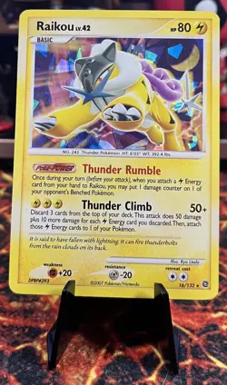 Pokemon - Raikou - 16/132 - Diamond and Pearl Secret Wonders - HOLO - Image 1