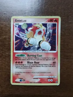 2007 Pokemon Entei 4/132 Secret Wonders Holo Rare Vintage DP Diamond & Pearl - Image 4