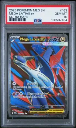 Pokemon Latias ex 2025 Mega Evolution #163 Ultra Rare PSA 10 - Image 1
