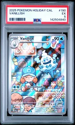 2025 POKEMON HOLIDAY CALENDAR #190 VANILLISH PSA 5 - Image 1