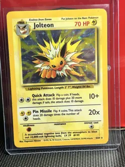Jolteon Base Set Series Jungle 1999 Pokemon Card TCG WOTC, NM Condition - Image 1