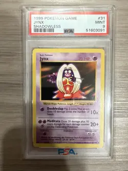 1999 Pokemon Shadowless Jynx PSA 9 Mint #31 - Image 1