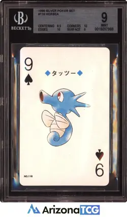 Pokemon 1999 Horsea 116 9 Of Spades Silver Poker Set Japanese BGS 9 - Image 1