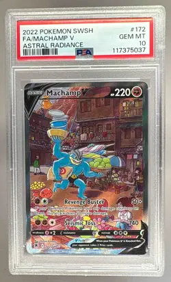 117375037 Machamp V 2022 Pokemon Sword & Shield Astral Radiance #172 PSA 10 - Image 1