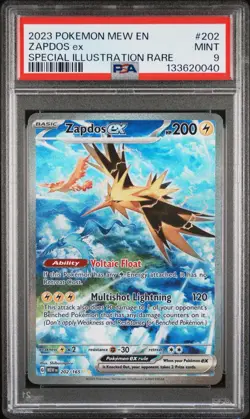2023 POKEMON MEW EN-151 SPECIAL ILLUSTRATION RARE #202 ZAPDOS EX PSA 9 - Image 1
