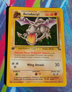 1st Edition Aerodactyl HOLO 1/62 Fossil Vintage Pokemon TCG - NEAR MINT, English - Image 1