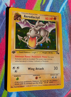 1st Edition Aerodactyl HOLO 1/62 Fossil Vintage Pokemon TCG - NEAR MINT, English - Image 2
