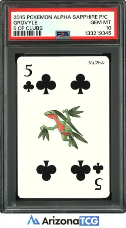 Pokemon 2015 Grovyle 5 Of Clubs Pokemon Alpha Sapphire Japanese GEM MINT PSA 10 - Image 1