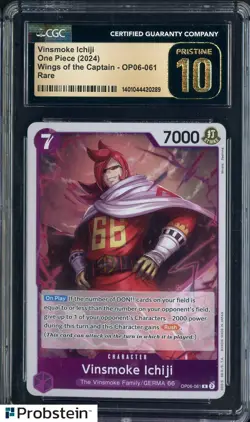 2024 One Piece Wings of The Captain OP06-061 Vinsmoke Ichiji CGC 10 PRISTINE - Image 1