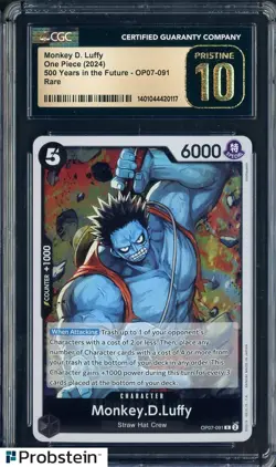 2024 One Piece JPN 500 Years in Future OP07-091 Monkey D. Luffy CGC 10 PRISTINE - Image 1