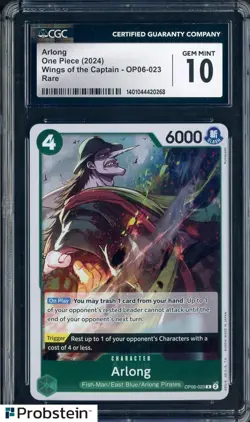 2024 One Piece Wings of The Captain OP06-023 Arlong CGC 10 GEM MINT - Image 1